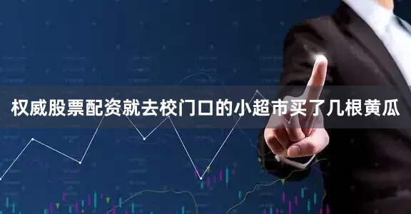 权威股票配资就去校门口的小超市买了几根黄瓜